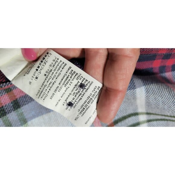 HUGO BOSS ORANGE Mens Plaid Long Sleeve Button Front Shirt Size Large Flannel - Picture 11 of 14